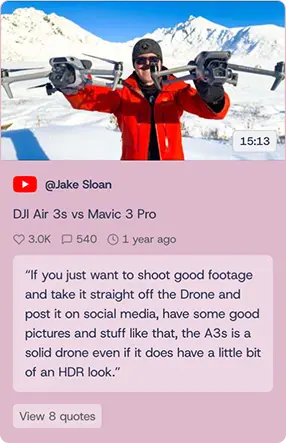 YouTube - Jake Sloan Air 3s vs Mavic 3 Pro